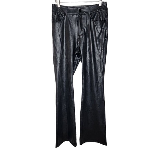 Commando Medium Black‎ Faux Leather Flare Women's Pants M - Picture 1 of 6